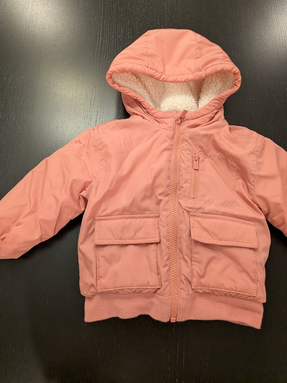 Old Navy Coral Pink Sherpa-Lined Jacket - Picture 2 of 8